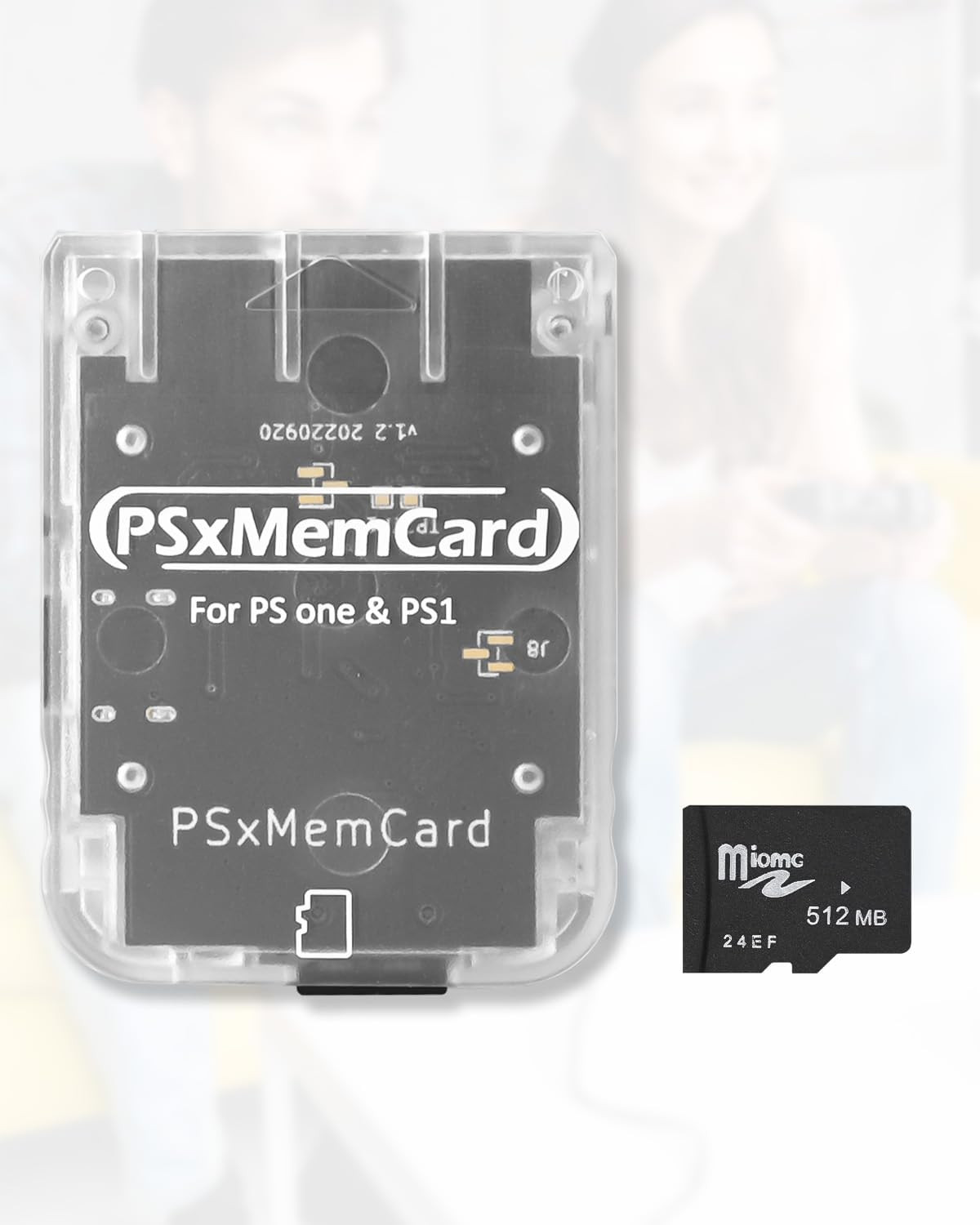 PS1 Memory Card with 512MB Micro SD Card, High Speed Game Memory Card for PS1 &