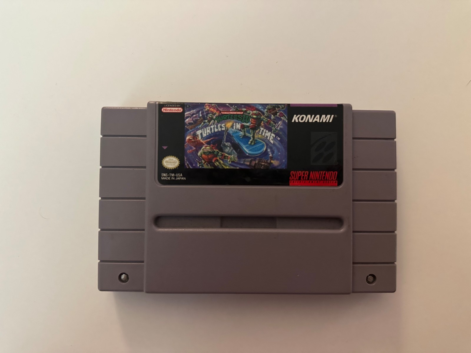 TMNT IV: Turtles in Time Super Nintendo SNES Game Cartridge