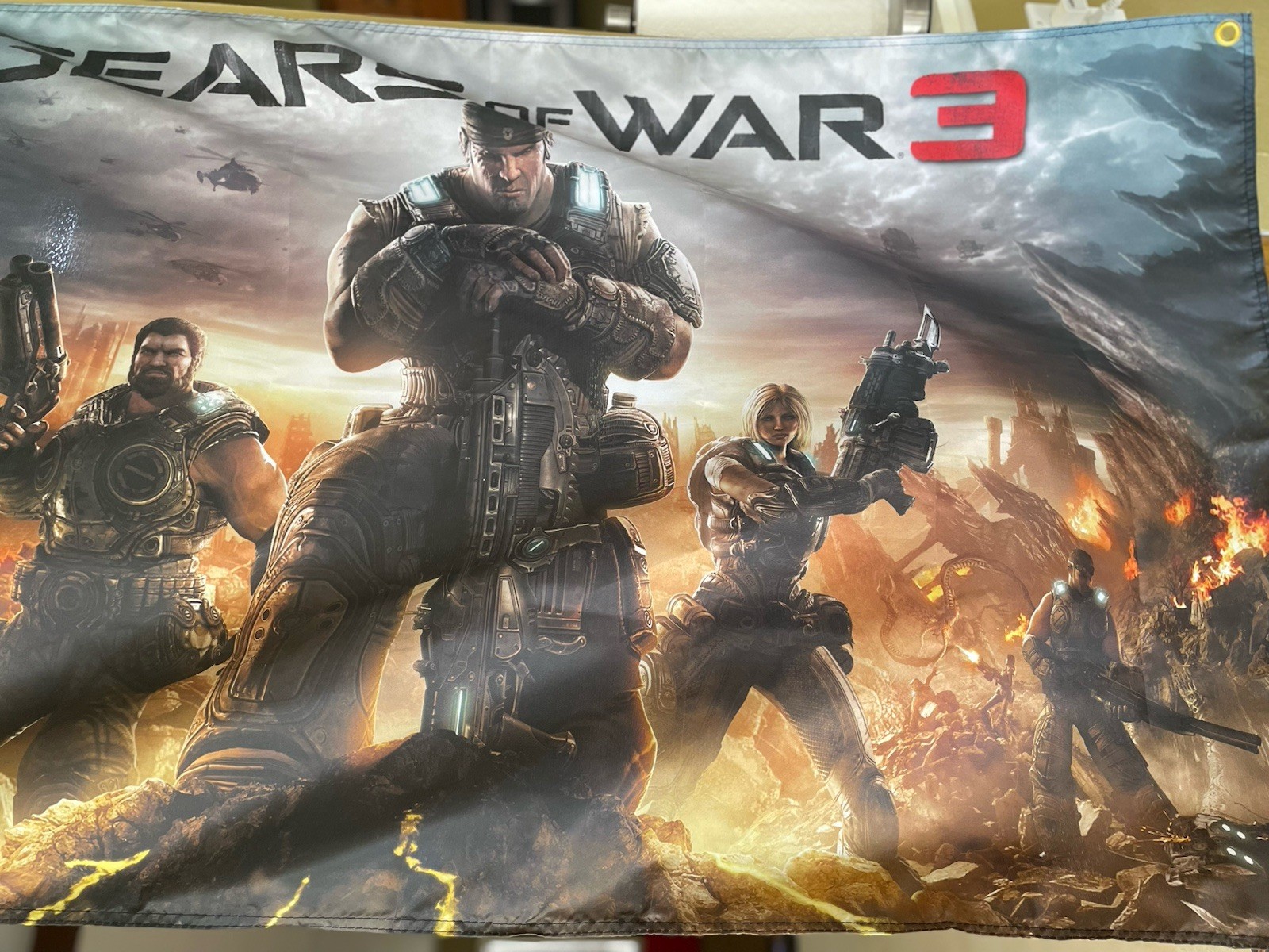 Gears Of War 3 5ft Flag Microsoft XBOX 360 2011 Poster GOW