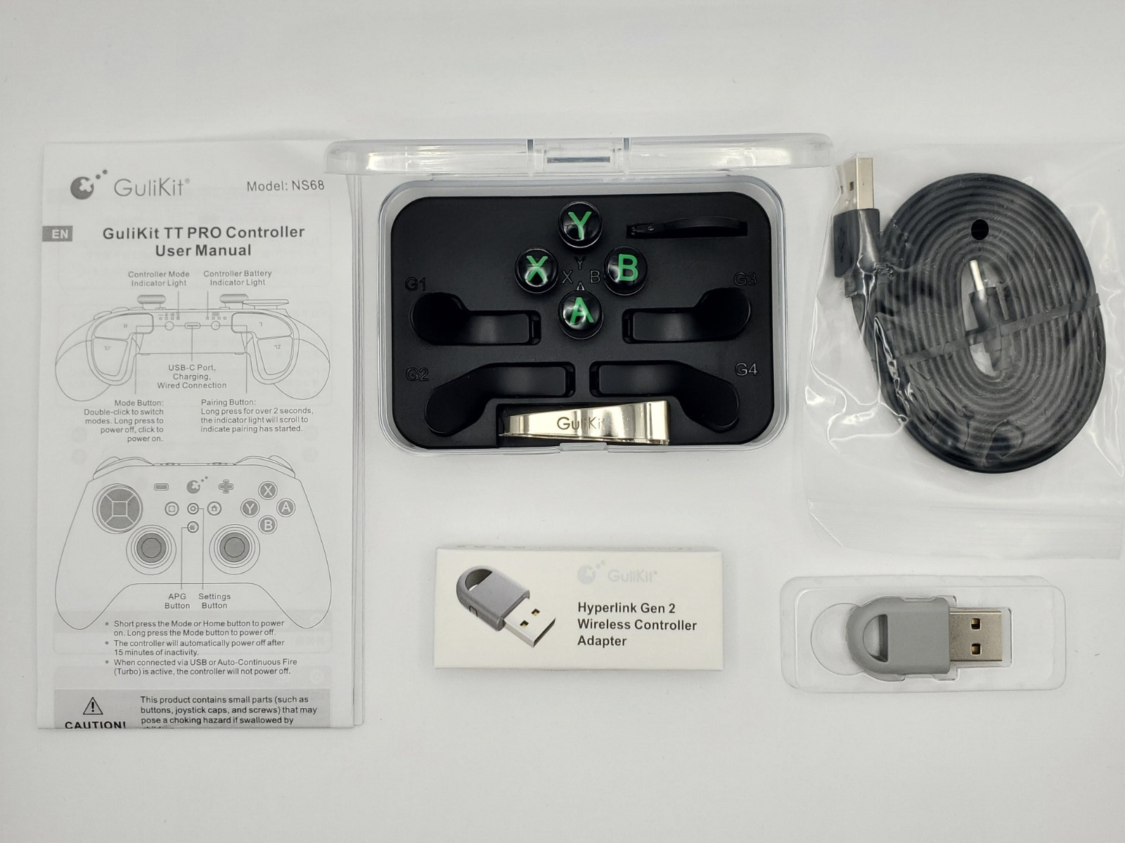 GuliKit TT Pro Wireless Controller for PC, Android, iOS, Switch – Black Green