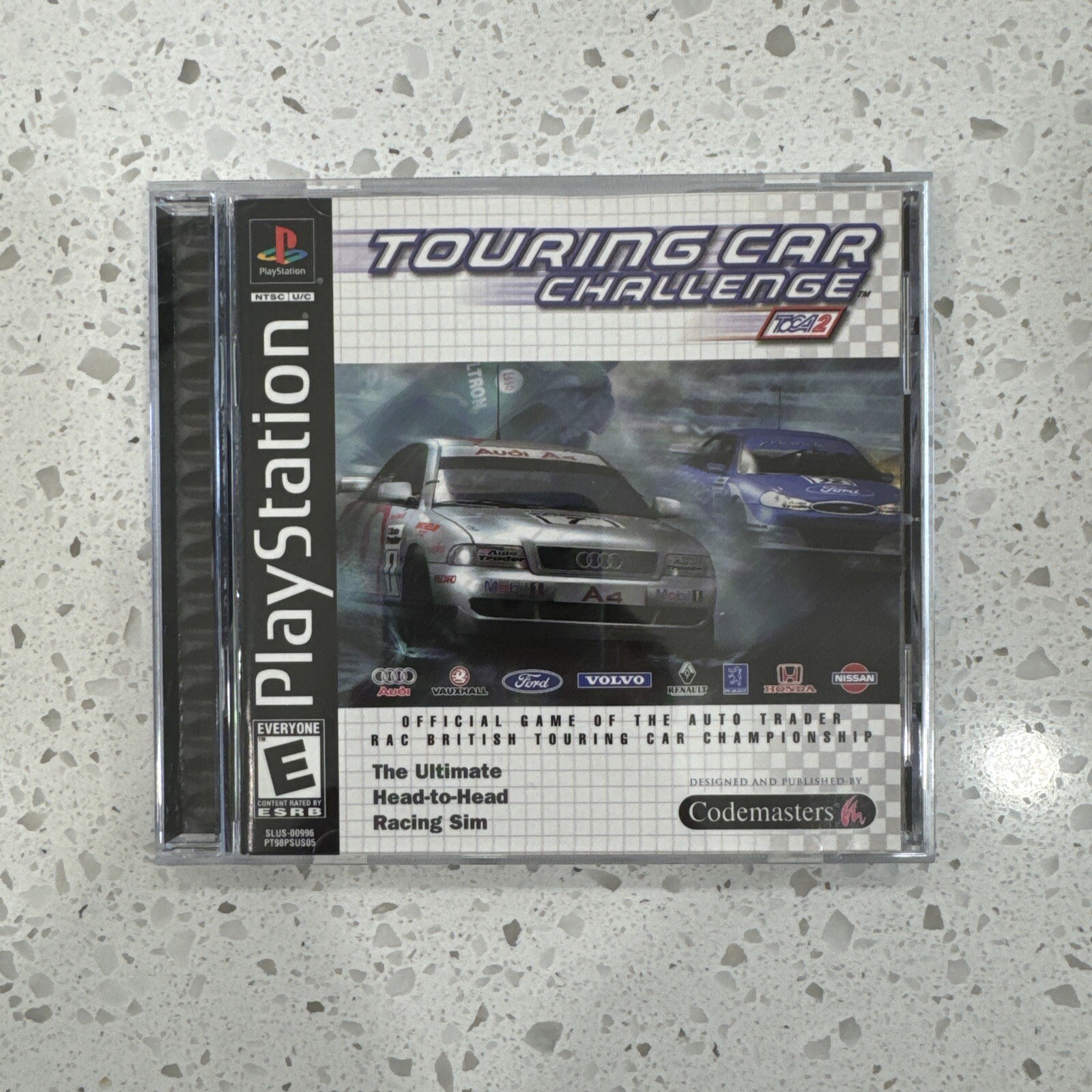 PS1 TOURING CAR CHALLENGE TOCA 2 PLAYSTATION 1 RARE BLACK LABEL COMPLETE game!