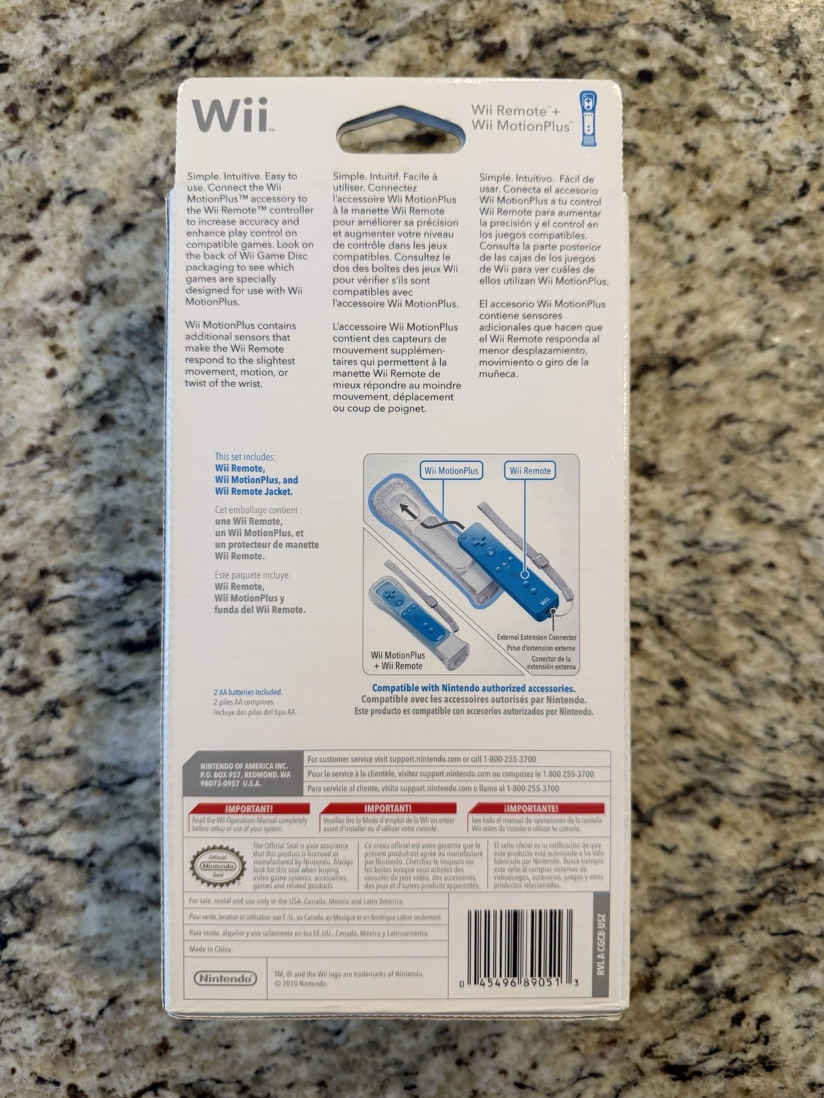Nintendo Wii Remote / Motion + Controller Original Authentic OEM Blue SEALED/NEW