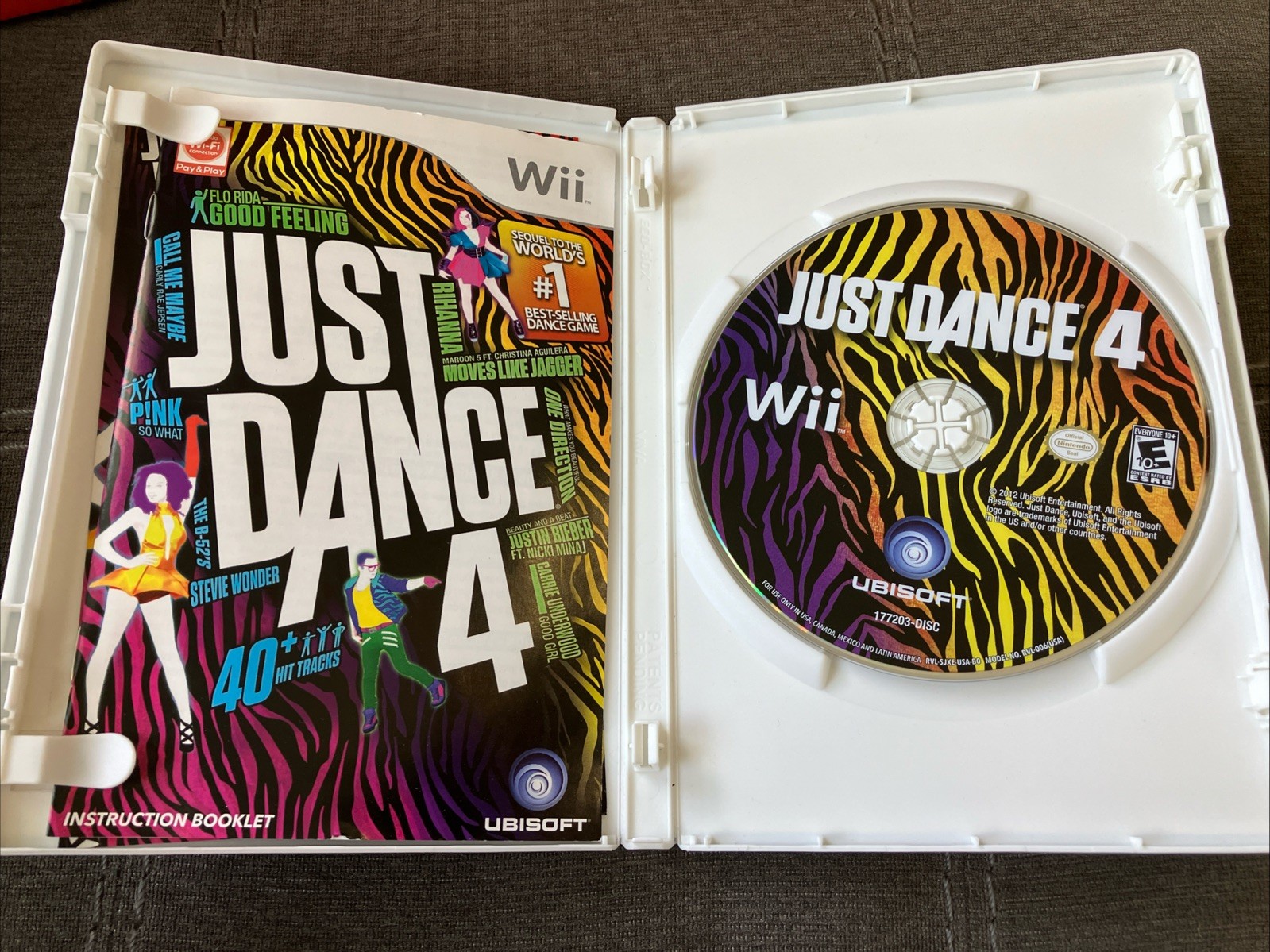 Just Dance 4 (Nintendo Wii, 2012) With Manual