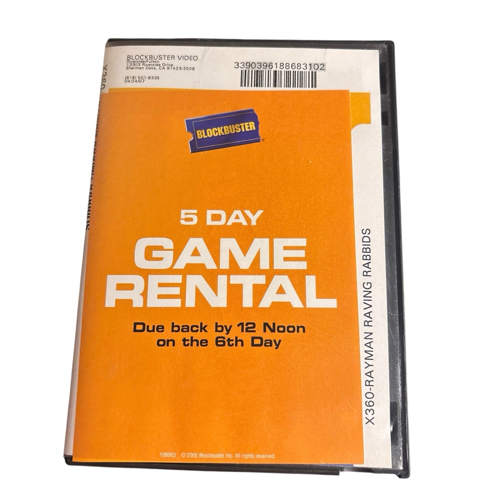 Rayman Raving Rabbids – Xbox 360 With Instructions In Blockbuster Video Case