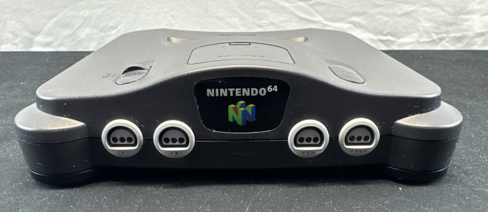 Nintendo 64 N64 Console Bundle W/ Red Expansion Pak & 2 Controllers (Tested)