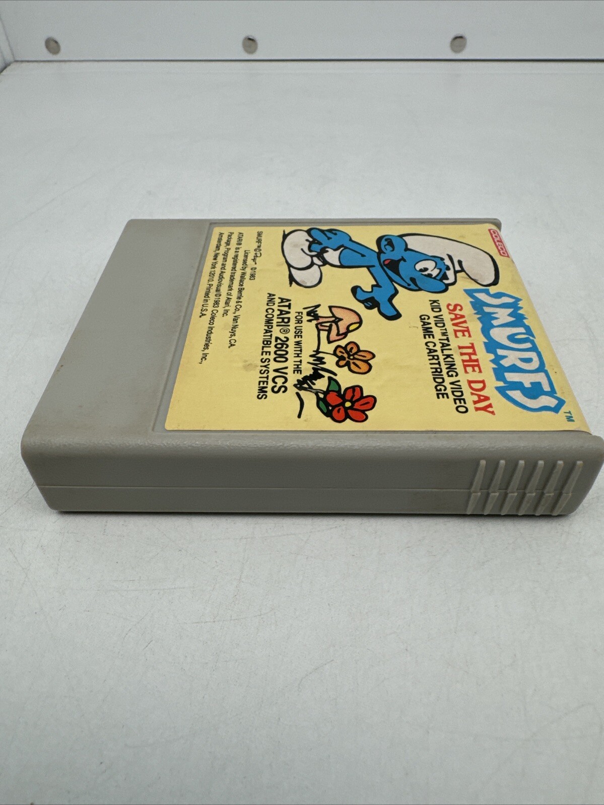 Smurfs Save the Day Atari 2600 1983 Coleco Kid Vid Talking Game Cartridge Works