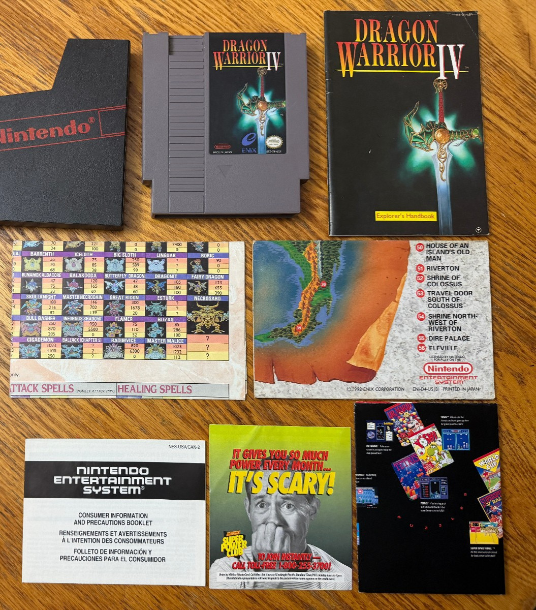 oval seal rpg Dragon Warrior IV complete in box nintendo 4 nes maps factory MINT