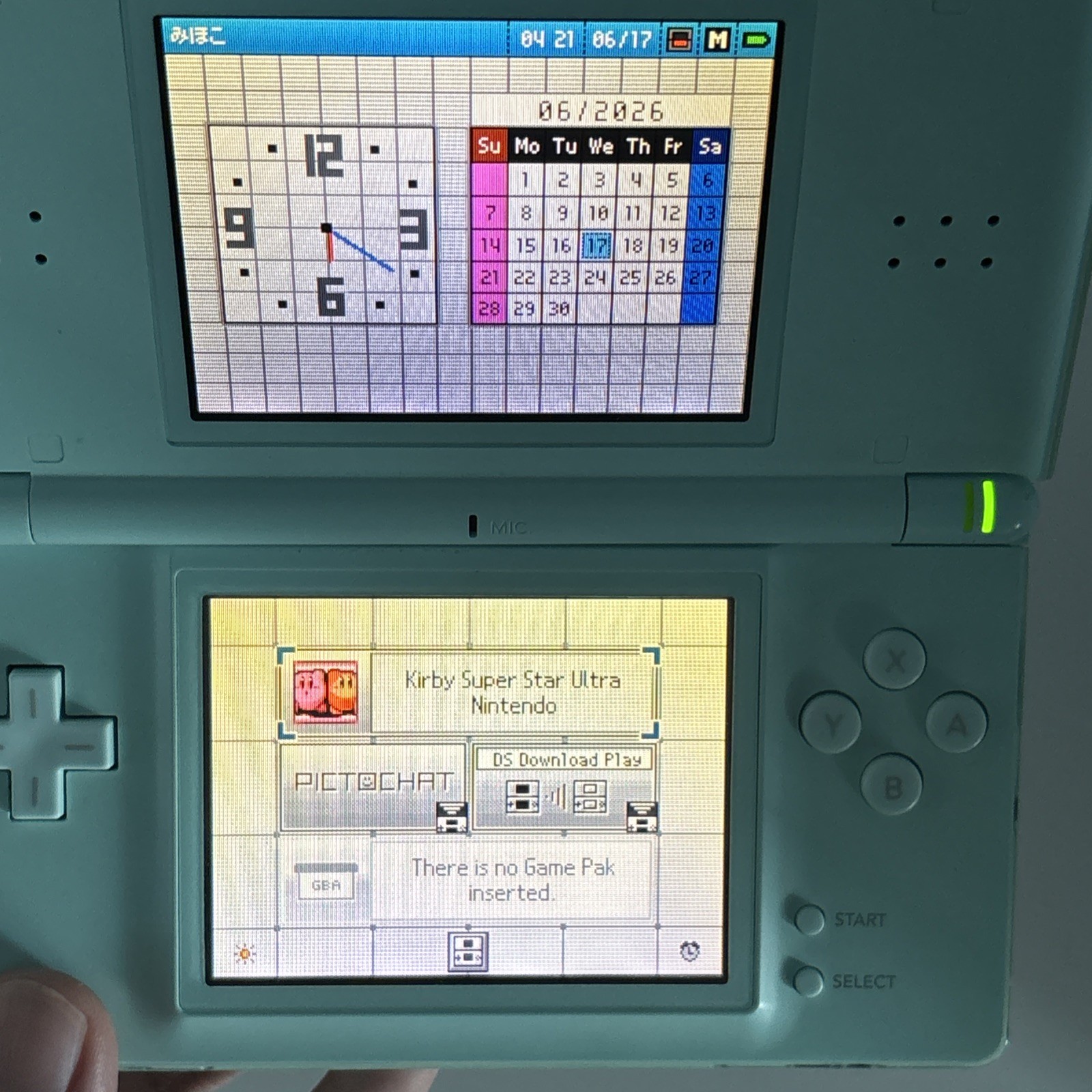 Nintendo DS Lite Jp Handheld Blue Turquoise Tested And WorkingMatching GBA Cover