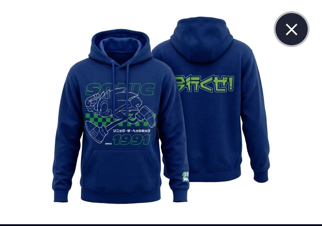 Anime Expo 2026 SONIC 35th Anniversary LA Forever Fast Blue Hoodie Medium