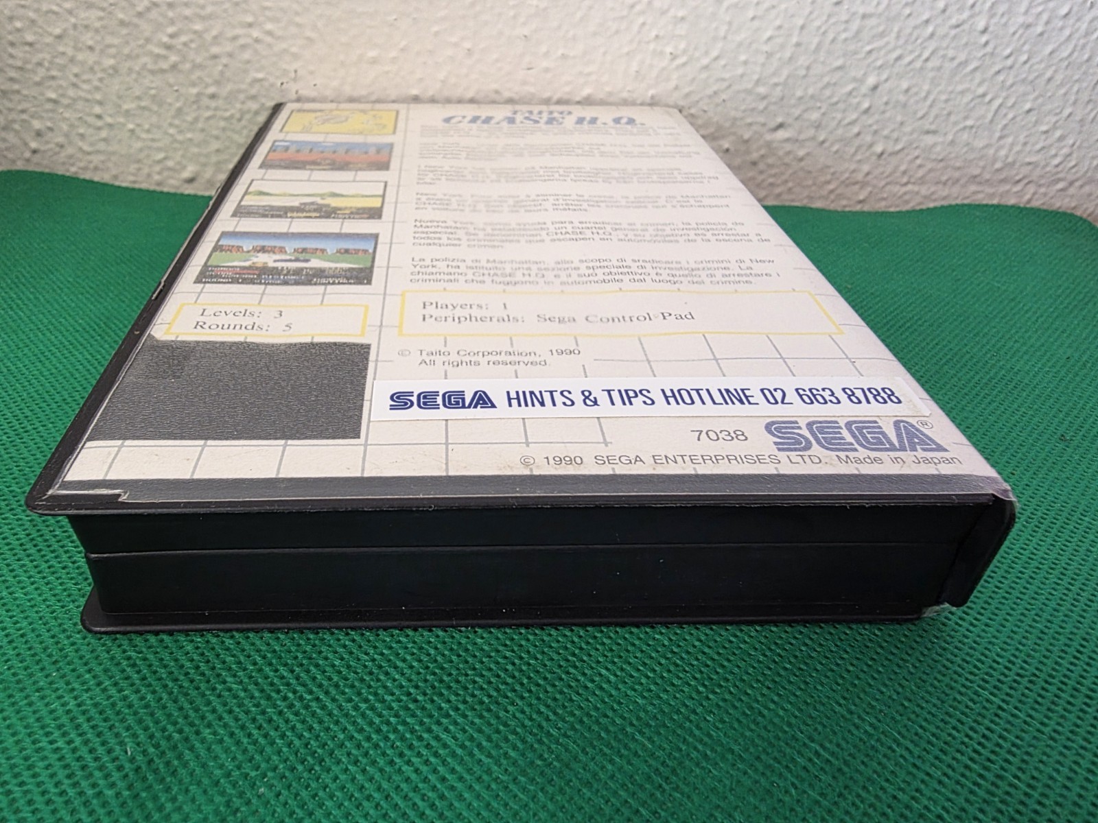 Sega Master System Taito Chase HQ Game Complete with Manual 1990 Used