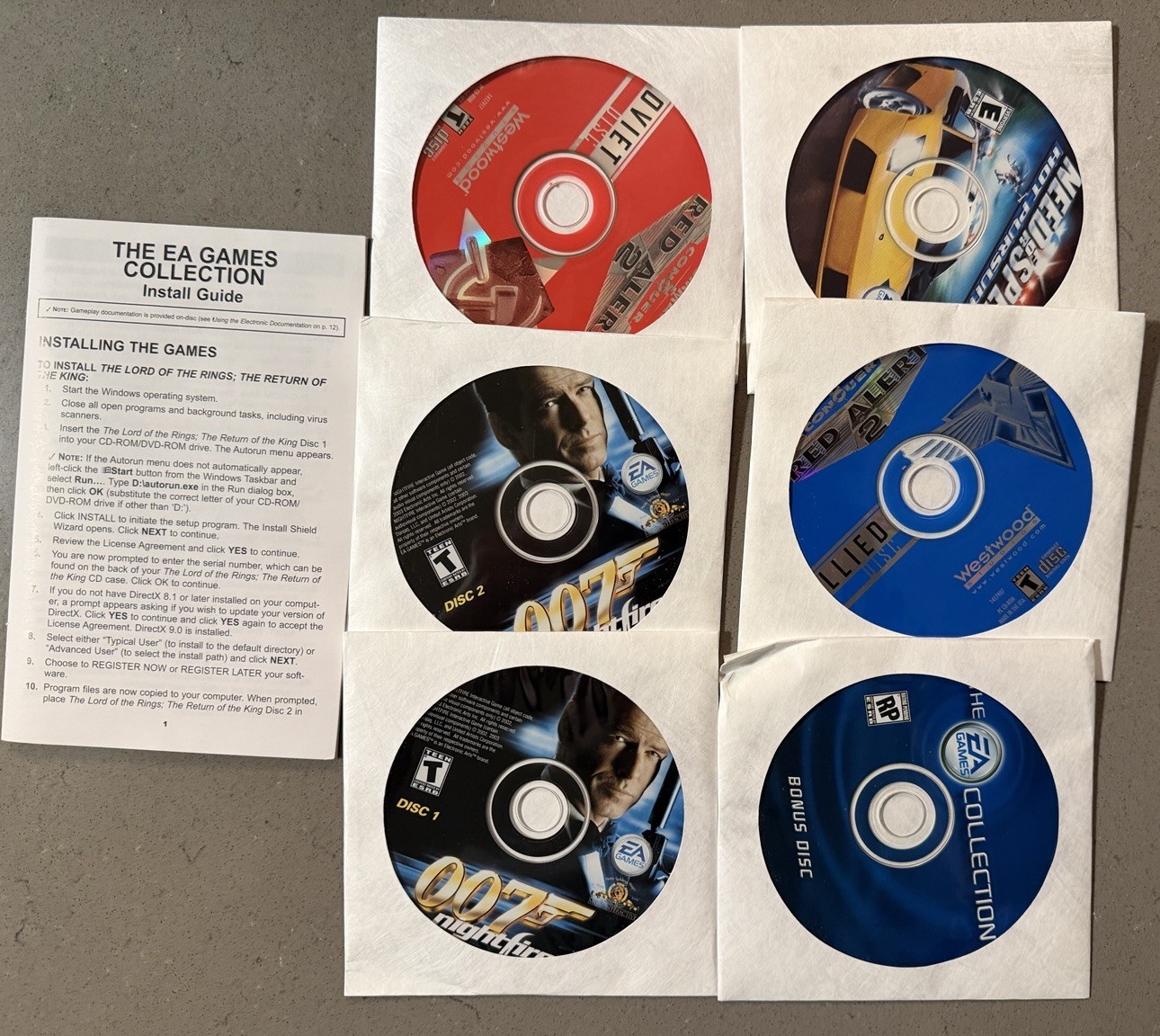 The EA Games Collection (PC, 2004) – SimCity, 007 Nightfire, NFSHP2, LOTR, RA2