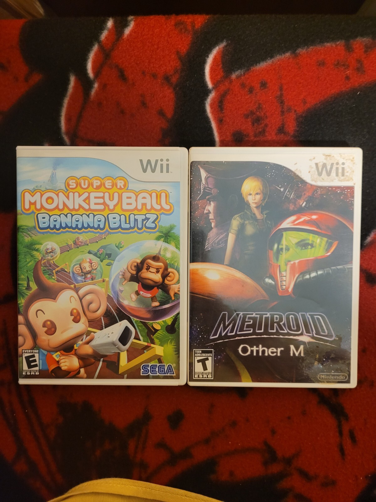 Nintendo Wii,Two Game Lot (Super Monkey Ball: Banana Blitz and Metroid: Other M)