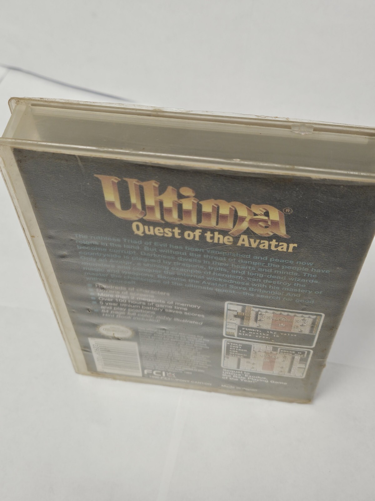 Ultima: Quest of the Avatar (Nintendo Entertainment System 1990) Cartridge& Case