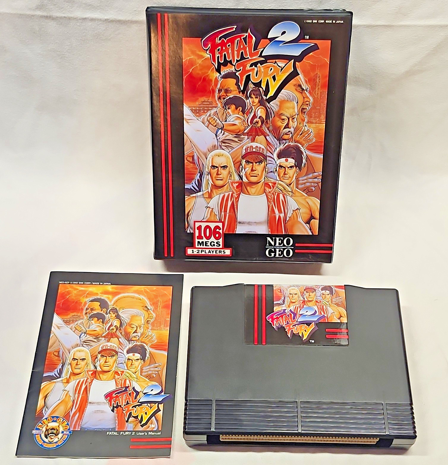 Near Mint – Fatal Fury 2 -DOG TAG – SNK Neo Geo AES – CIB Complete US Authentic
