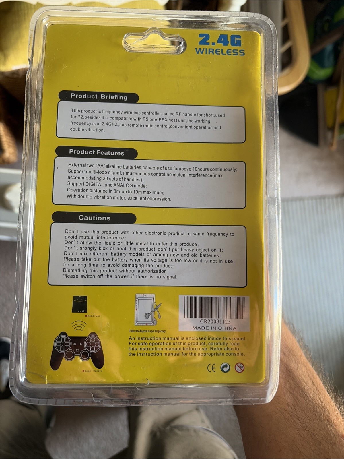 2.4G Wireless Analog Controller Gamepad w/ Vibration for PS1 PS2 *READ*