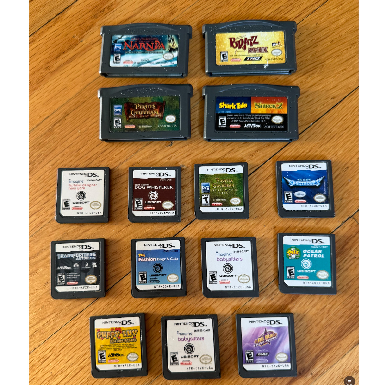 Nintendo DS & GBA Games Bundle Lot Of 15 Transformers Spectrobes Bratz Pirates