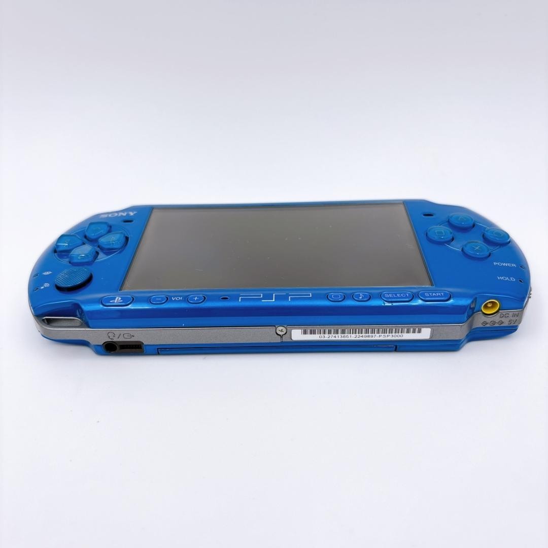 Excellent Sony PSP-3000 Vibrant Blue Console w/ Charger and Case