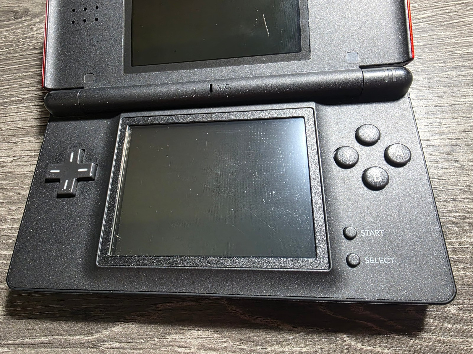 Nintendo DS Lite Red System Console W/ Stylus, GBA Port Cover, Charger TESTED