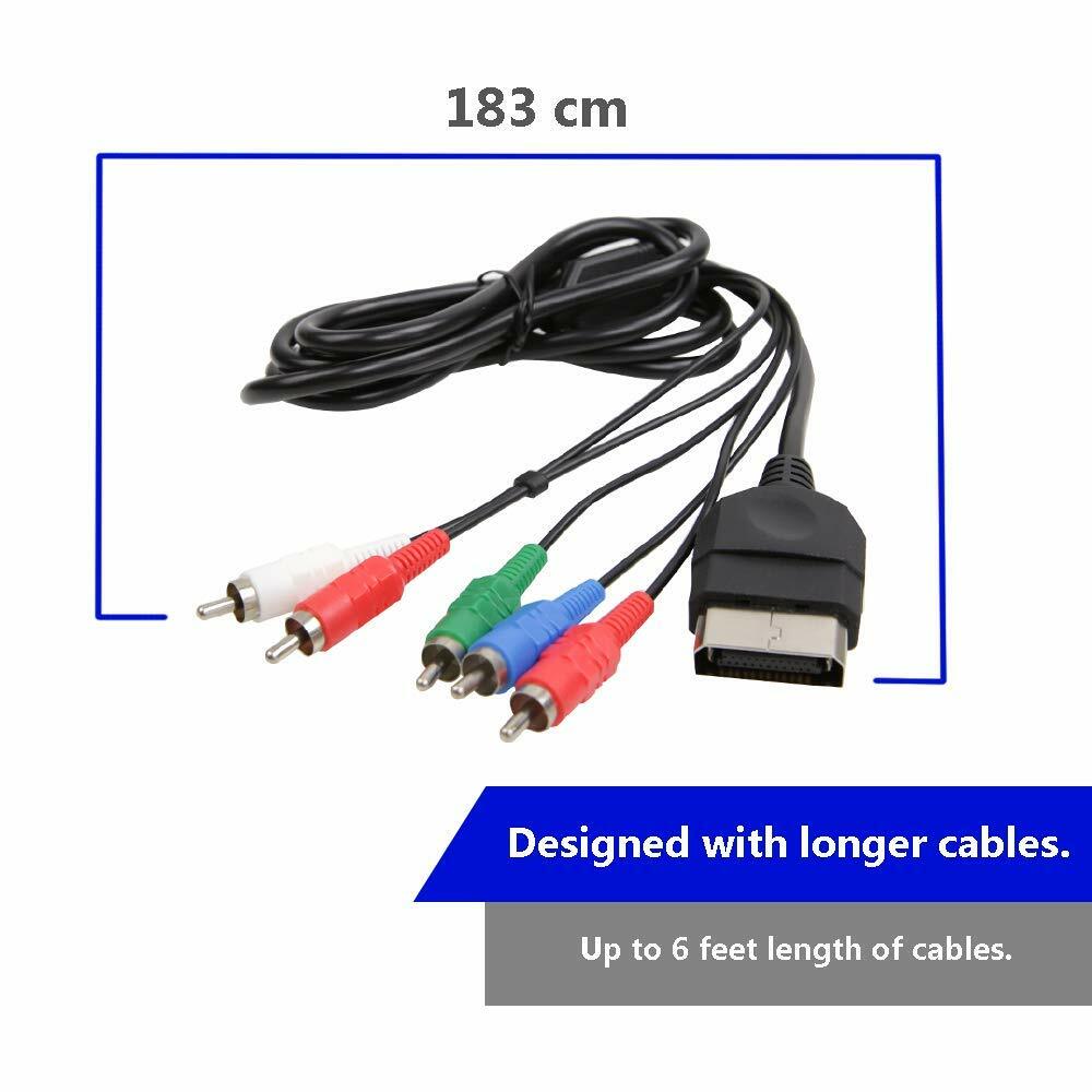 6 FT Color-Coded HDTV-Ready Component Cables 5-Wire for Original Xbox