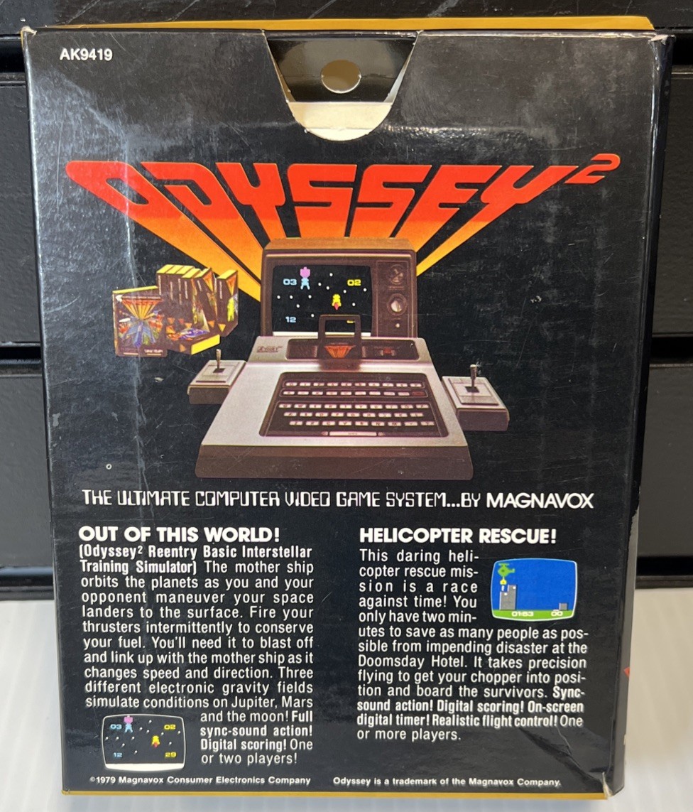 “Out of This World!/Helicopter Rescue!” For Magnavox Odyssey 2 Complete In Box
