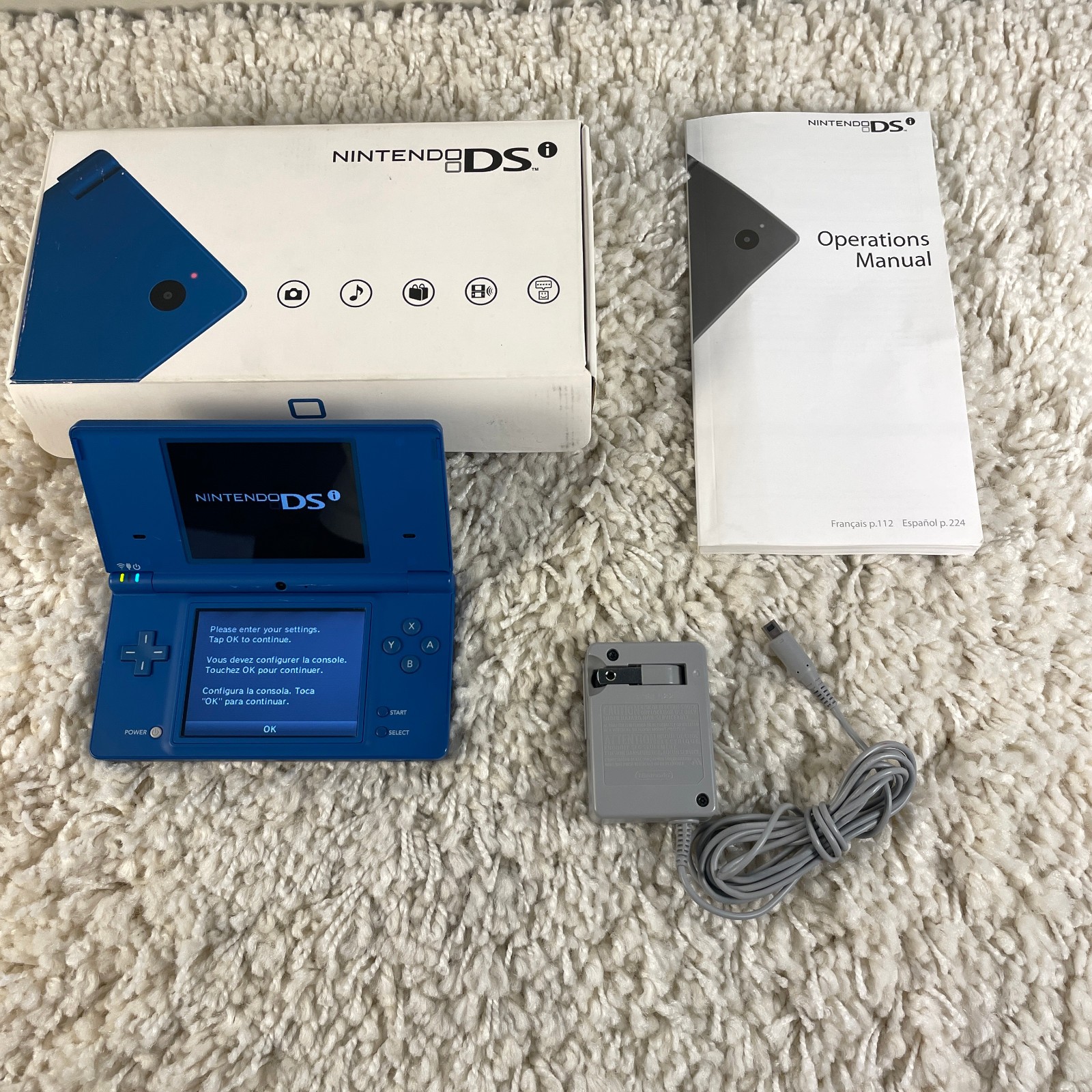 Nintendo DSi Matte Blue Handheld Console System TWL-001 Complete in Box CIB