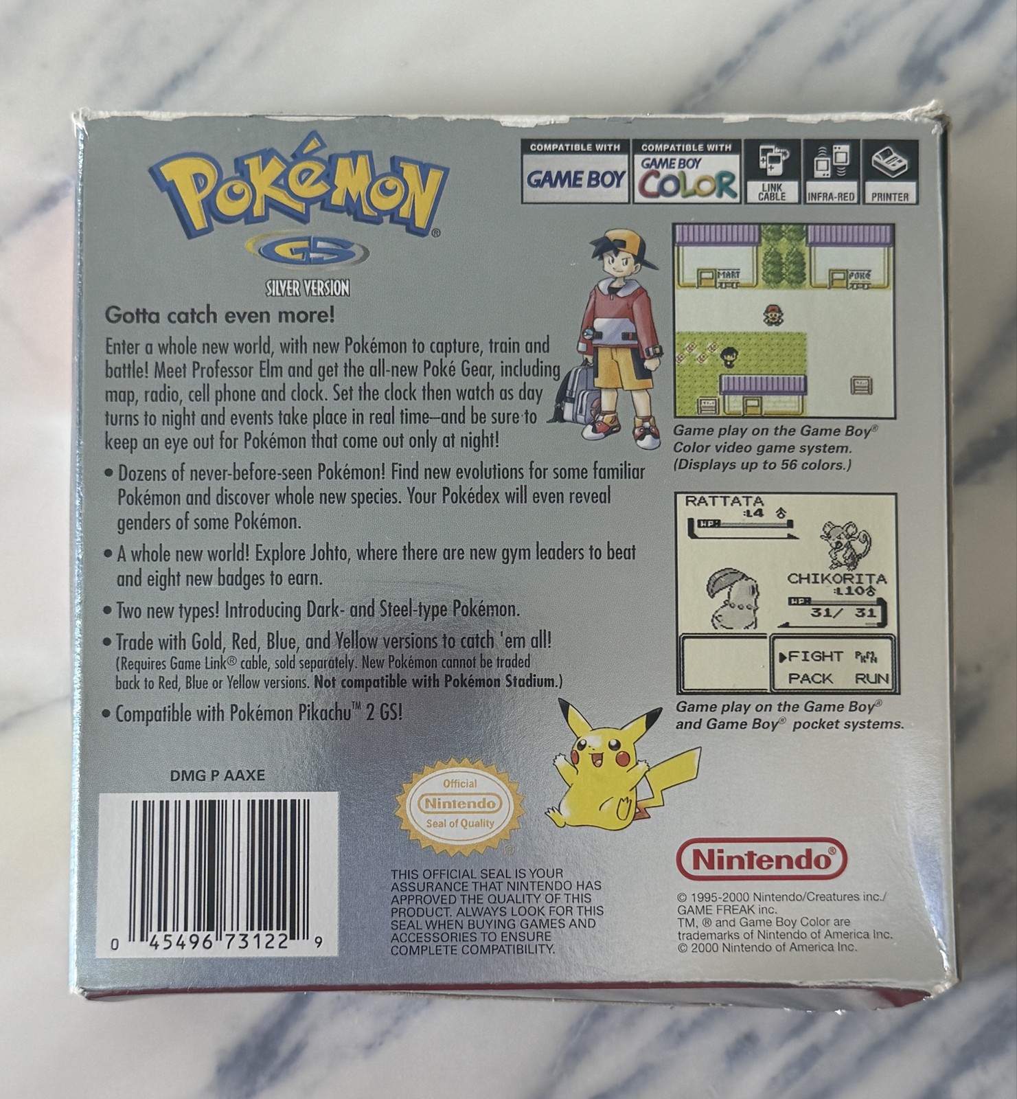 Pokemon Silver Version CIB Complete in Box Game Boy Color 2000 Authentic Lugia