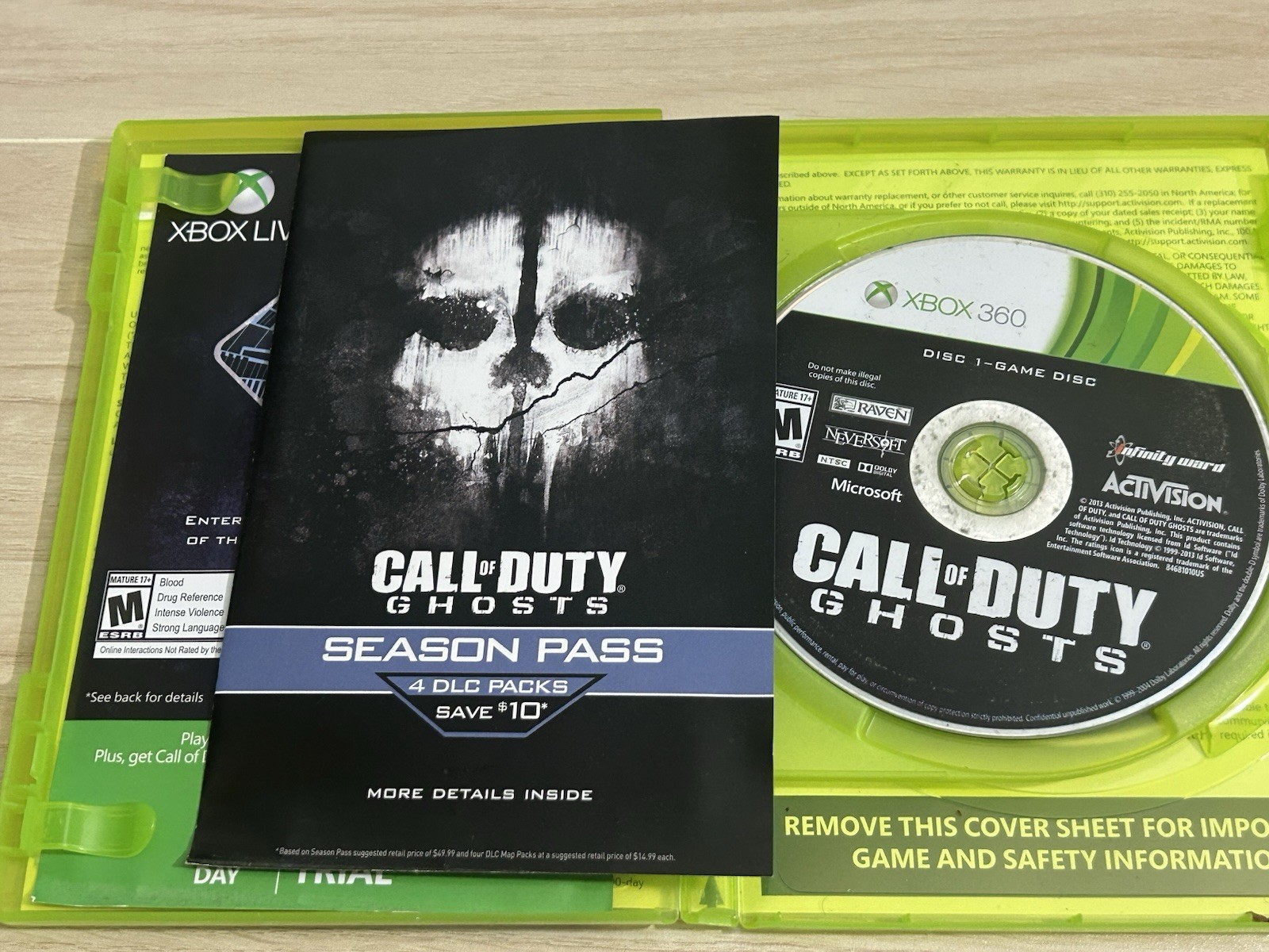 Call of Duty: Ghosts (Xbox 360, 2013) Complete w/ Manual – Tested Working