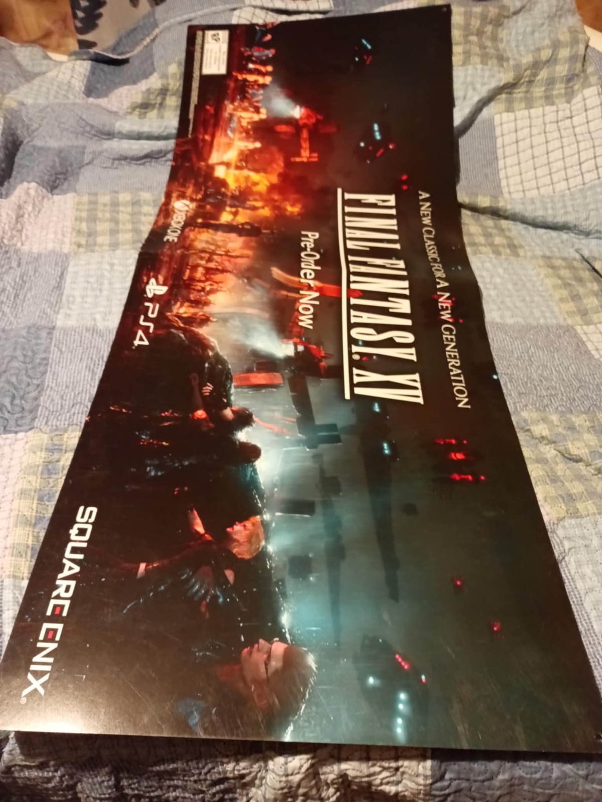 RARE Final Fantasy XV Giant GameStop Double Sided Promo Poster