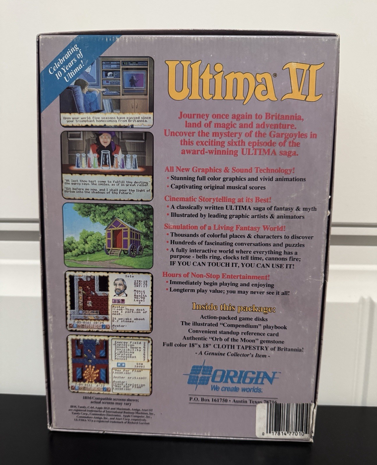 Vintage Ultima VI The False Prophet PC CIB w/ Map Manuals Disks + 1990 Receipt