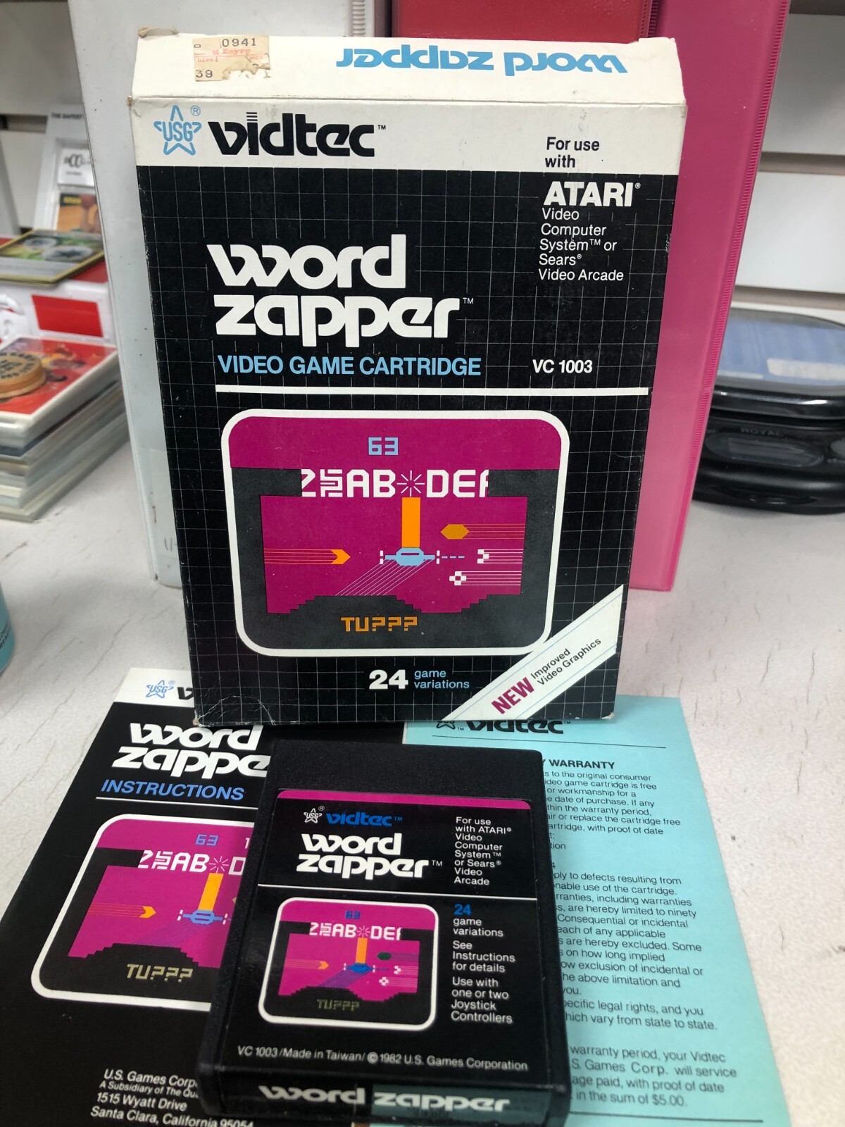 Word Zapper Atari 2600 7800 Vintage Complete Game Manual Works