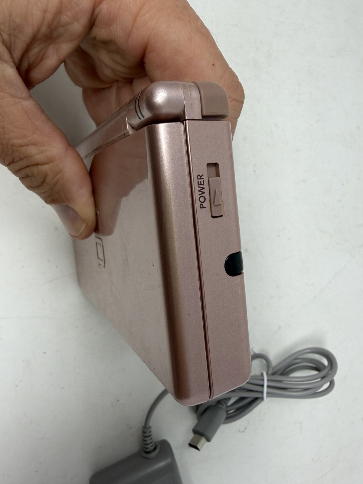 Nintendo DS Lite USG-001 Metallic Pink Handheld Working W/ Charger & Charger