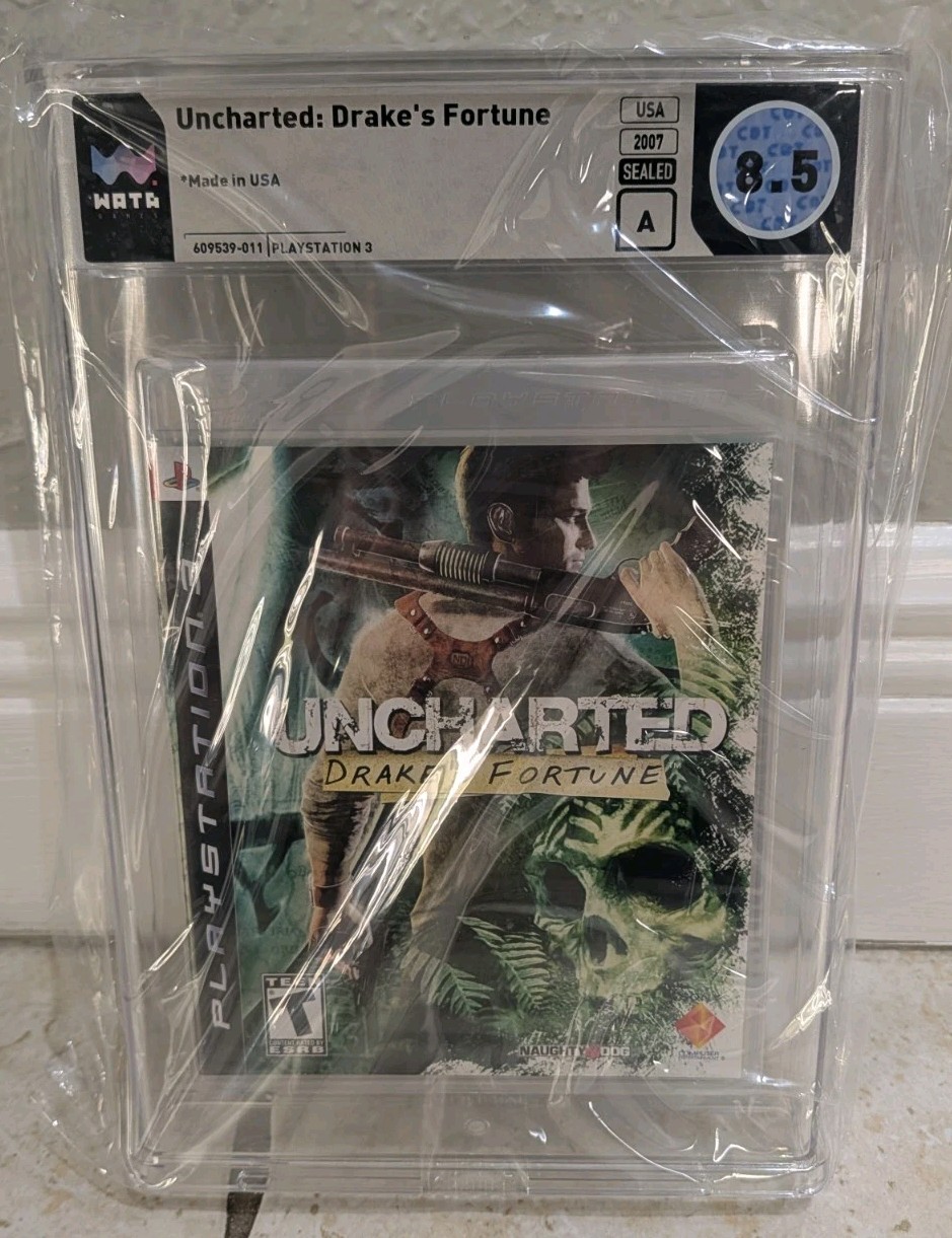 Uncharted Drake’s Fortune PS3 First Print Black Label WATA 8.5 A New Sealed