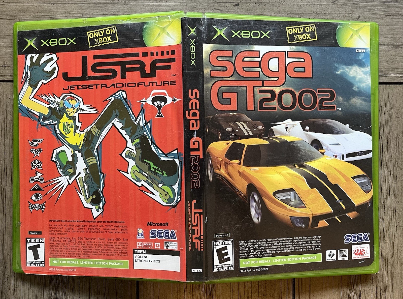 Sega GT 2002 & Jet Set Radio Future JSRF Original XBOX – Untested