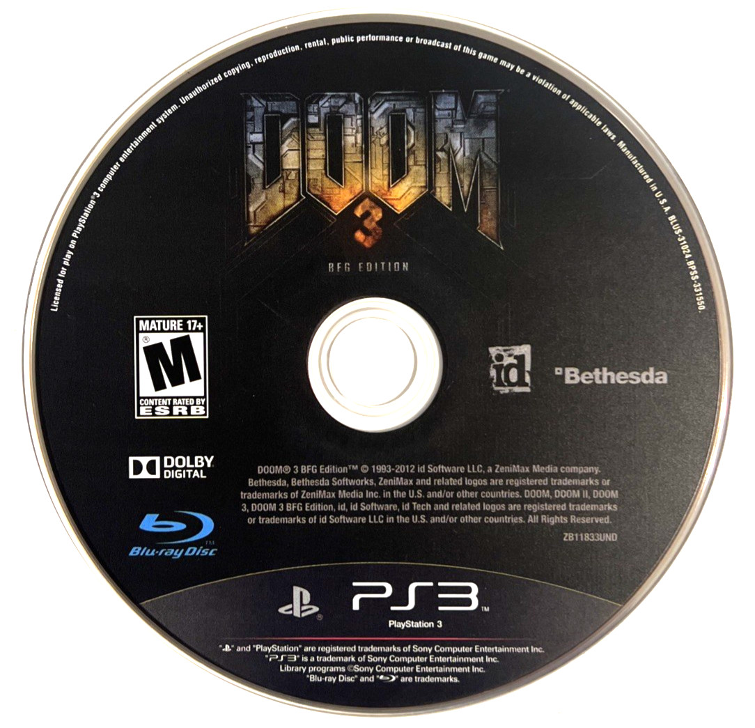 Doom 3 BFG Edition Action Shooter Horror CIB PS3 PlayStation 3