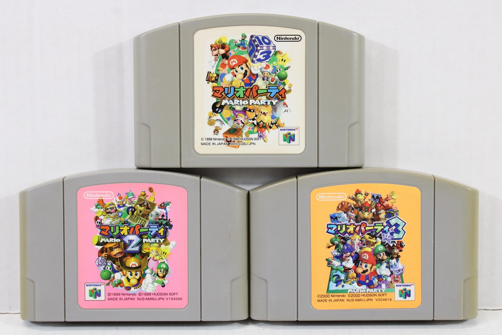 Lot of 3 Mario Party 1 2 3 Nintendo 64 N64 Japan Import US Seller E799
