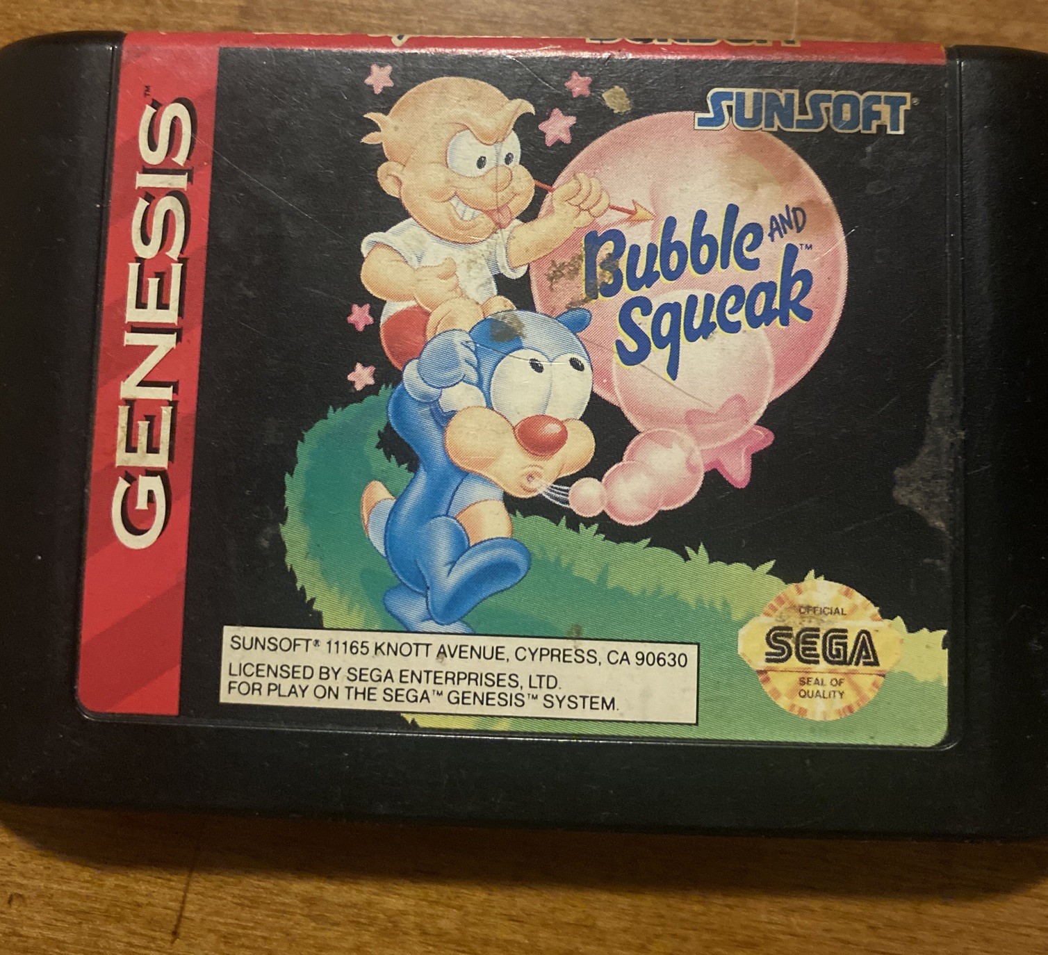 Bubble And Squeak SEGA Genesis Cartridge Only