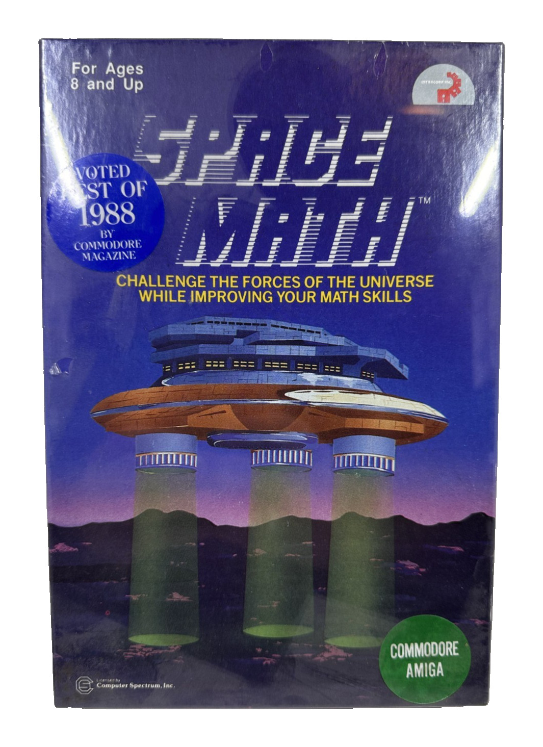 Space Math Commodore Amiga Big Box 1988 Intracorp RARE Sealed Edutainment