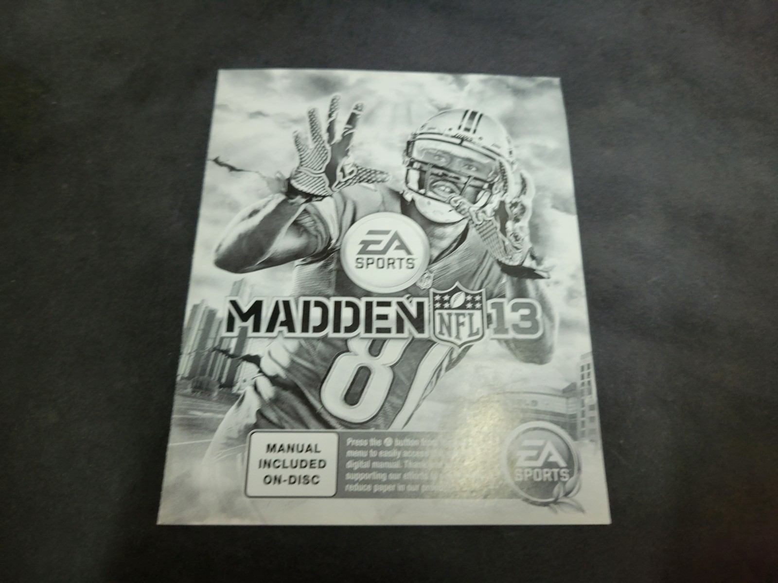 Madden 13 NFL Football 2013 Playstation 3 PS3 Instruction Manual Only