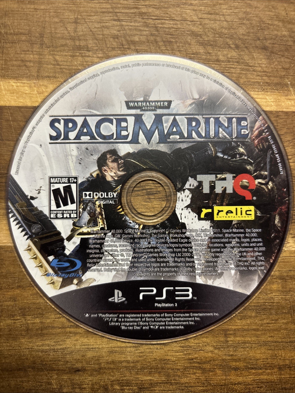 War Hammer 40,000 Space Marine for PS3 Loose Disc SCRATCHED BROKEN resurface?