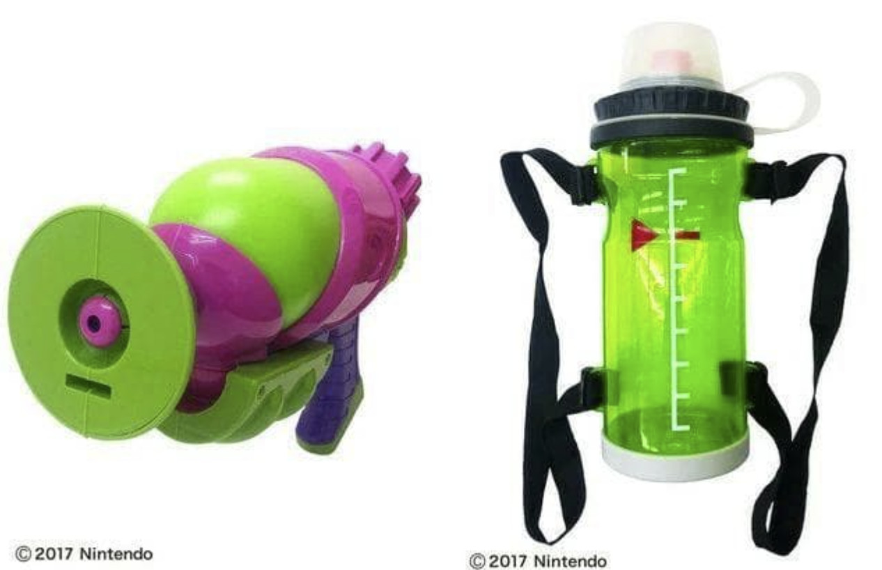 Water Gun Water Play Splatoon 2 Splashooter with Ink Tank Neon Green NEW JAPAN