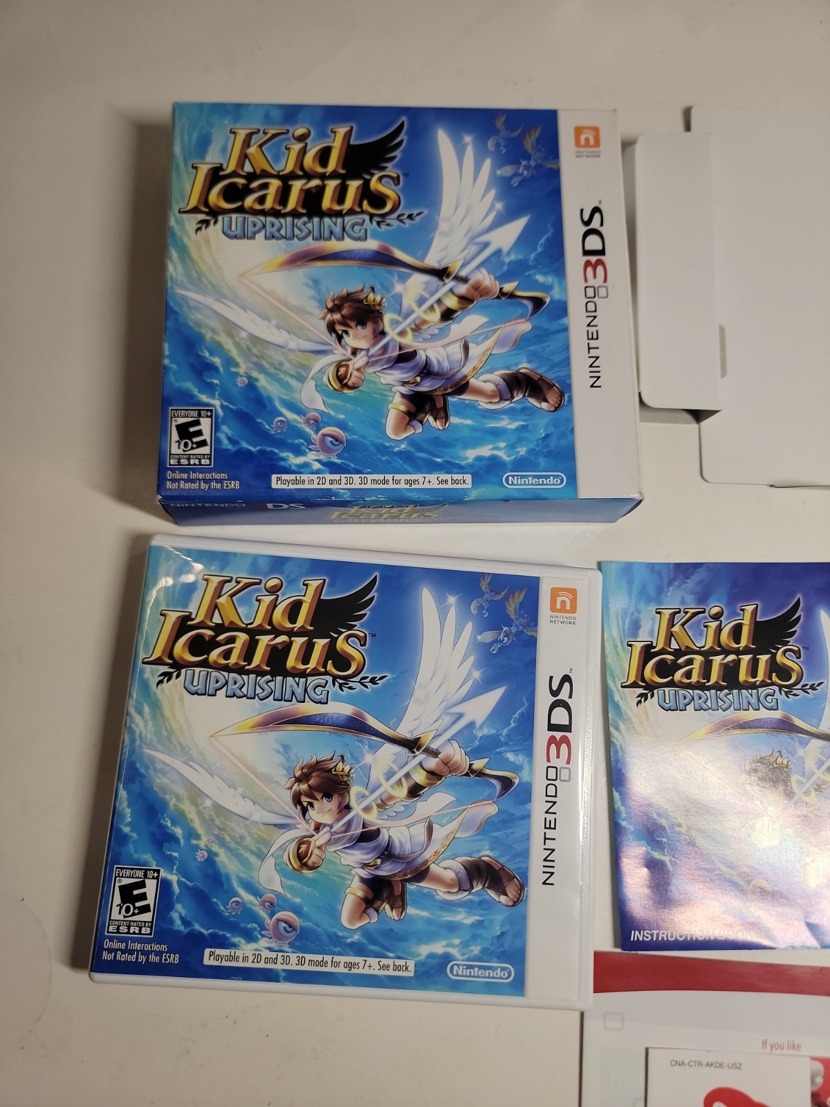 Kid Icarus Uprising Nintendo 3DS 2012 CASE & MANUAL, Box – No Game or AR Cards