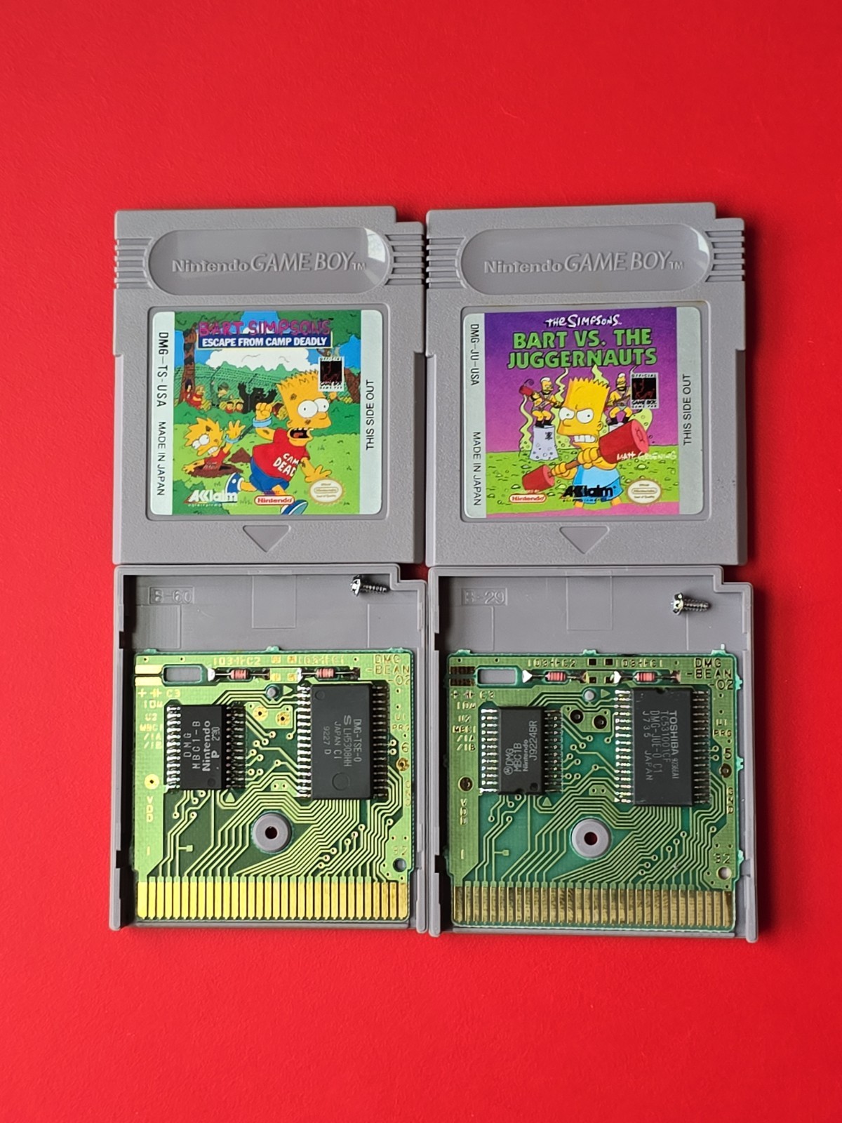 Game Boy Simpsons Bart vs the Juggernauts Camp Deadly Nintendo Original 2 Games
