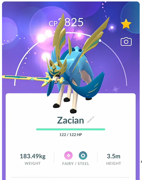 Pokémon Go – Shiny Zacian Crowned Ievel 50 – Trade 20K or 1M Stardust