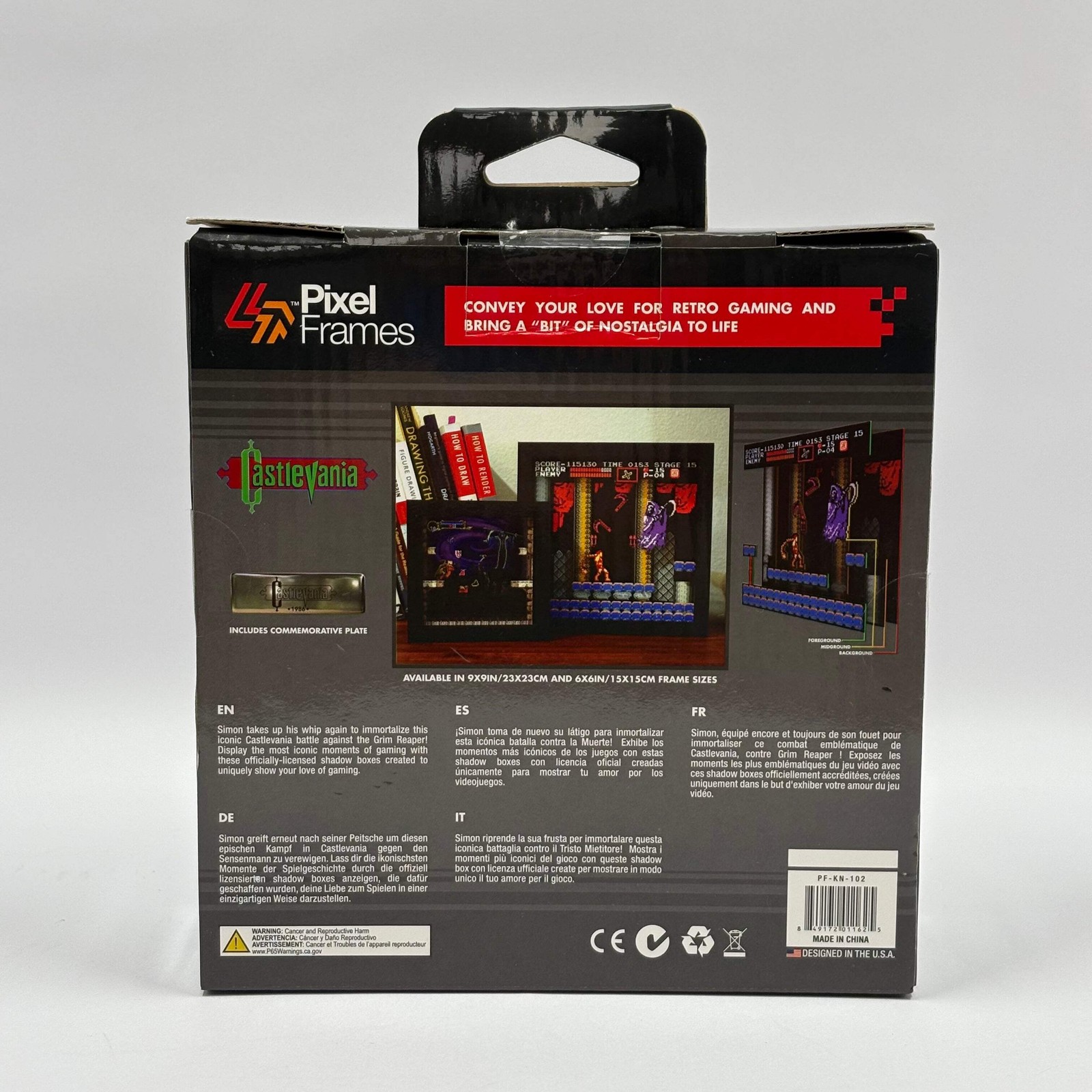 New Pixel Frames Castlevania Grim Reaper NES Classic 6×6 inches Shadow Box Art