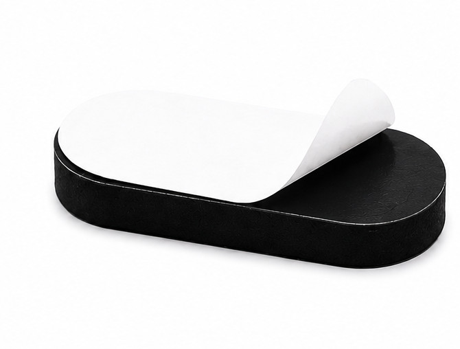 1/2″ x 1 1/2″ x 1/8″ Oval Shaped Rubber Feet 3M Backing Various Package Sizes