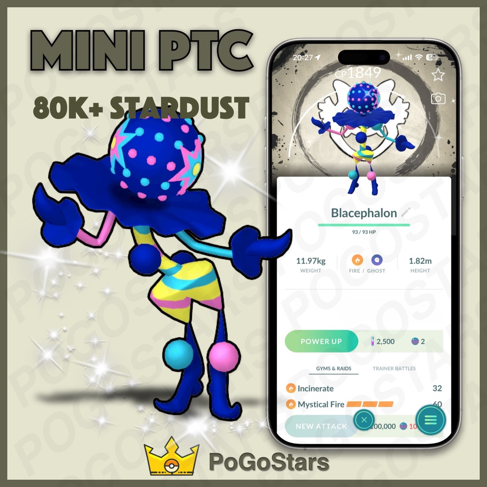 Pokémon PTC Go – Shiny Blacephalon – GO Fest 2026✨Special Background✨