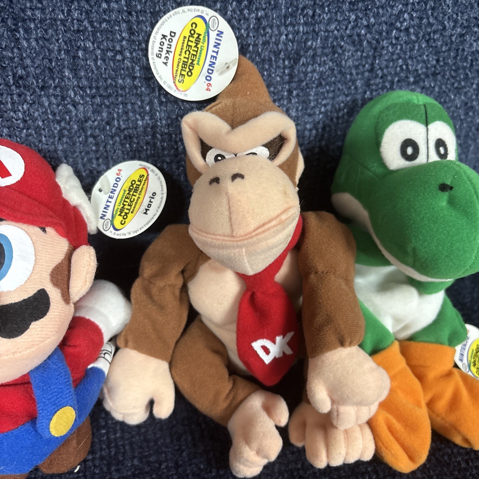 Super Mario Flying Cap Yoshi Donkey Kong N64 BD&A 6” Plush Lot Of 3