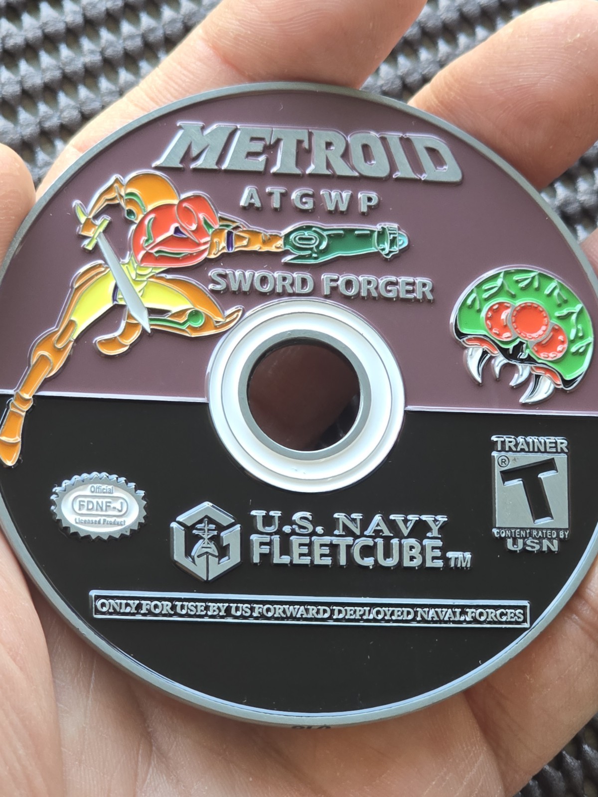 Nintendo Metroid Challenge Coin Medal Gamecube Rare Promo US NAVY GC NES Type 3