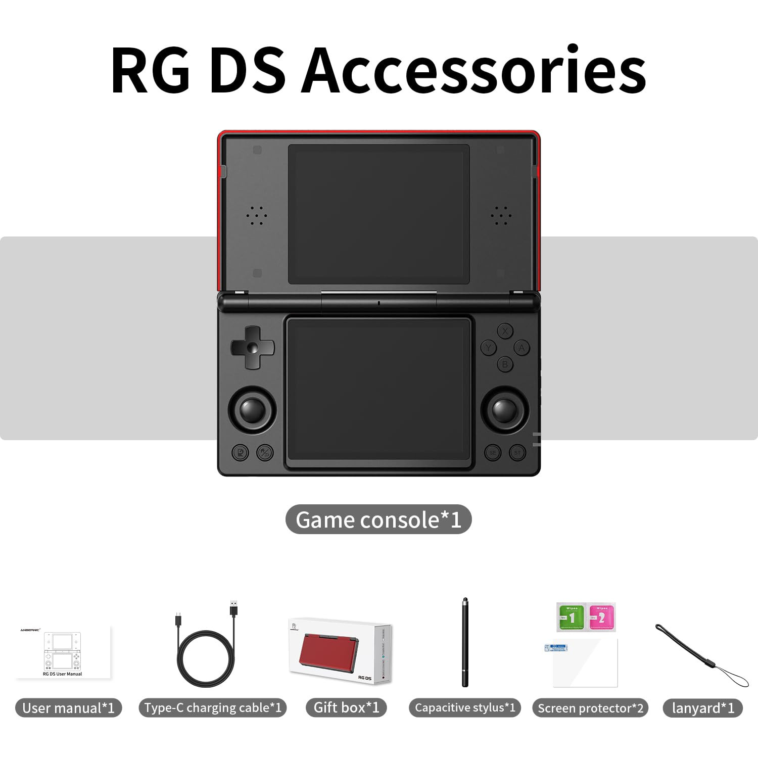 RG DS Foldable Handheld Game Console RK3568 Anbernic RG DS Android 14 System Two