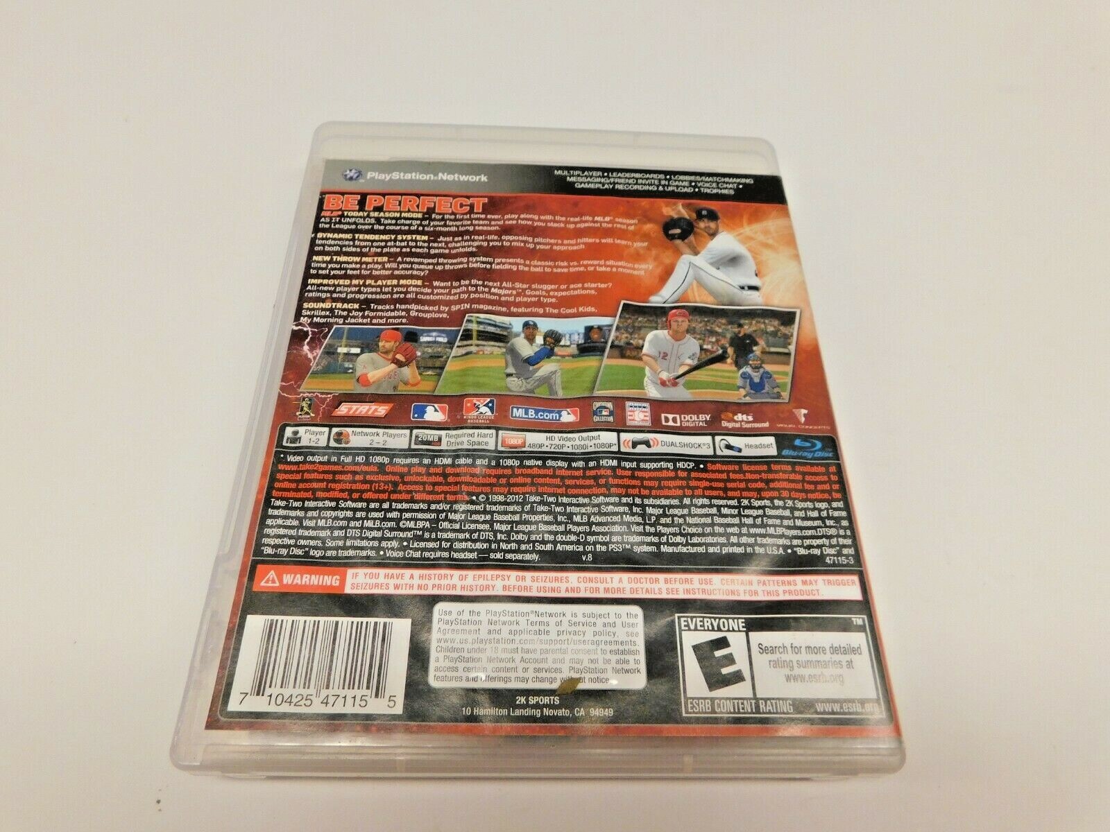 PS3 MLB Major League Baseball 2K12 Sony PlayStation 3 Video Game